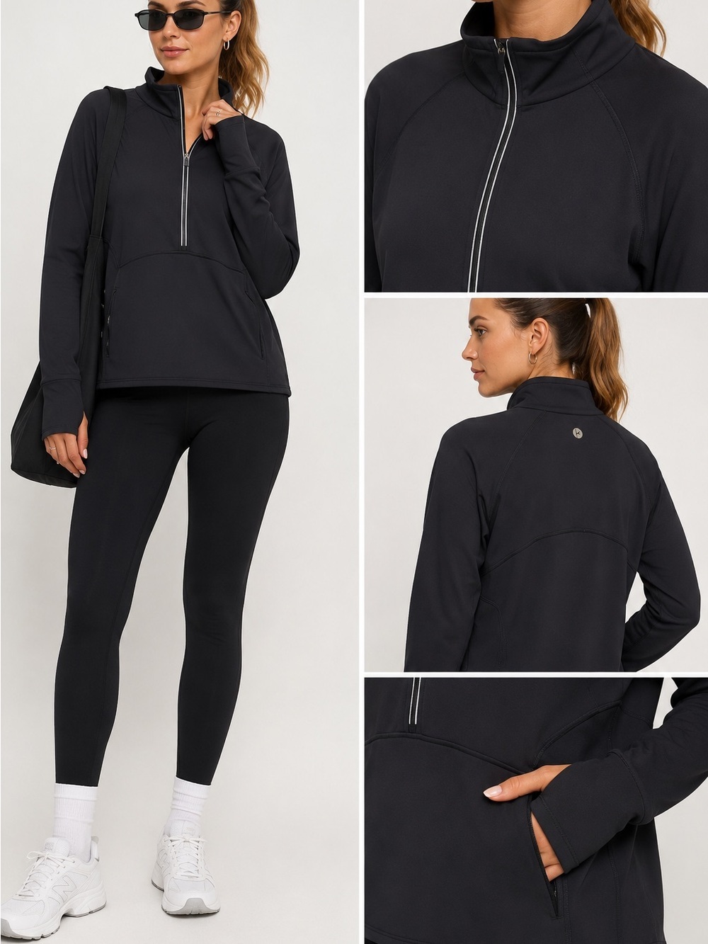 90 Degree by Reflex | EUC Black Half-Zip Active Pullover (size M)